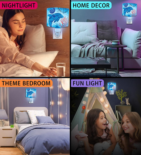 Luz Nocturna De Delfín, Lámpara Decorativa Con Enchufe De Cr