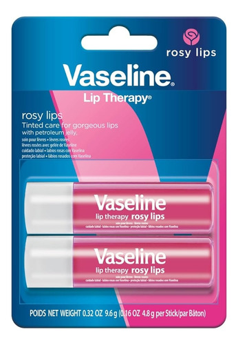 Vaseline Lip Therapy Rosy Lips Bálsamo Stick 4.8gr X 2un 