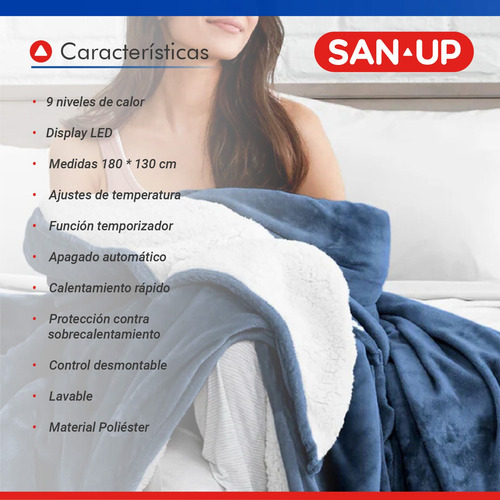 Manta Térmica Eléctrica San Up 9 Niveles De Calor - 1 Plaza