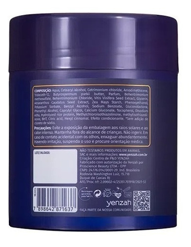 Imagem 4 de 4 de Máscara Cronograma Capilar Yenzah 480g Cabelos Com Frizz