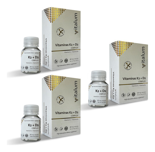 Vitaminas K2 + D2 Complex Vitalum Hgl Pack 3 30caps 