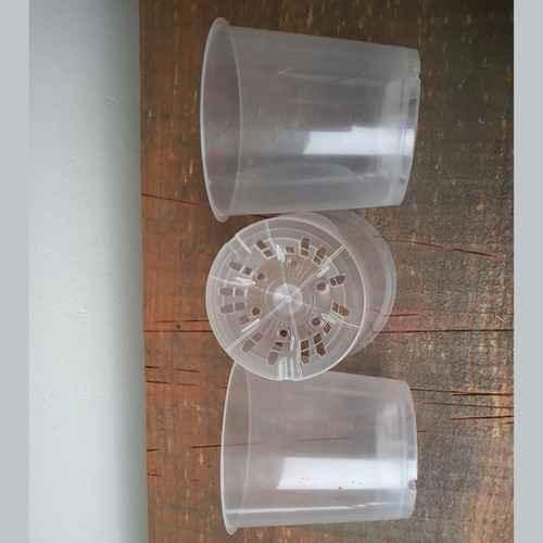 Kit 10 Vasos Transparentes Plástico Orquídea Médio 10cm