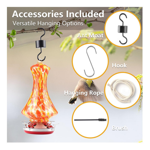 Hw Greatway Intl Glass Hummingbird Feeders Para Colgantes Al