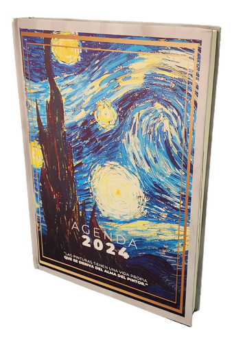 Agenda Diaria 2024 Empastada Van Gogh Pasta Dura 15 X 21cm