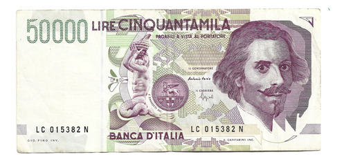 Liquido Excelente Billete De Italia.  50.000 Liras 1992