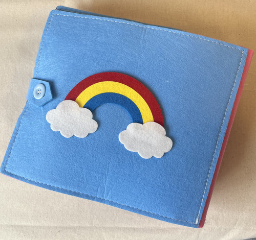 Libro De Fieltro Sensorial Para Niños Modelo Nube Con Nombre