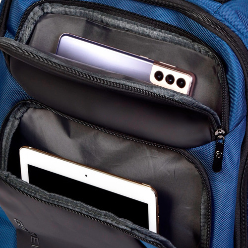 Mochila Para Notebook 15.6 Prime Preto com Azul Goldentec