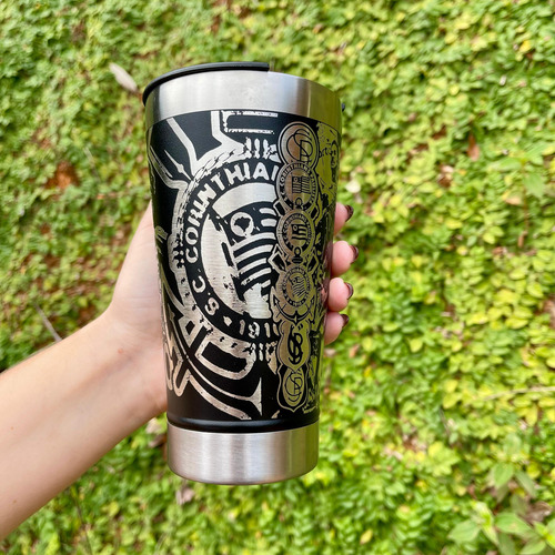 Copo Térmico Corinthians Personalização Em 360 Graus 473 Ml