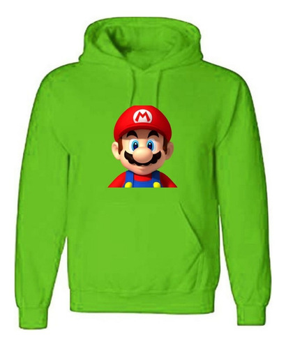 Polerón Canguro Super Mario Bros Personalizado Niños Polerón Canguro Super Mario Bros Personalizado Niños
