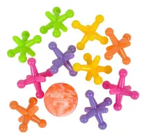 Comprar Juego De Jacks Neon De Arte, 3 Sets Con 10 Jacks Y Pelota.