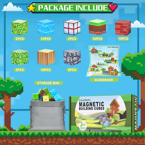 Bloques Magnéticos Civan Juego Bosque Magnético 63 Piezas