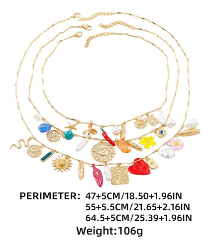 * Collar Multicapa Con Forma De Serpiente Y Girasol De