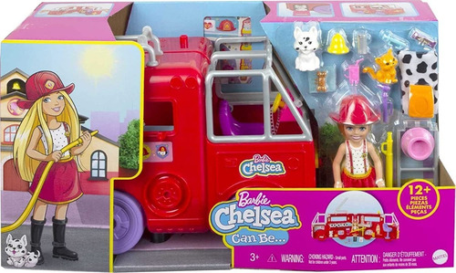 Barbie Chelsea Juego De Camión De Bomberos Plegable