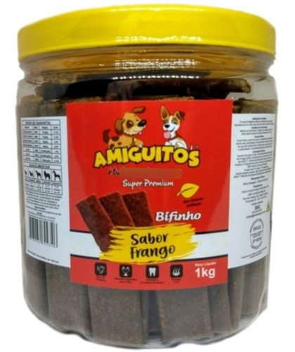 Bifinhos Caninos Amiguitos 1 Kg Sabores Sabor Frango