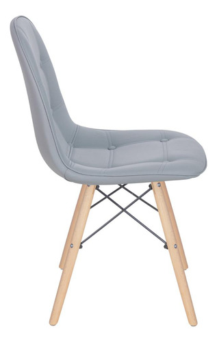5 Cadeiras Estofada Botão Eames Botonê Capitonê Cores Assento Marrom