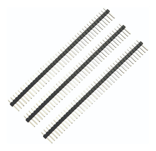 Kit 3 Barras De Pinos Macho P/ Arduino De 40 Vias Preto Nf-e