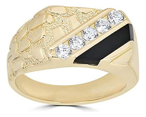 Harlembling Anillo De Pepita De Plata Para Hombre De Oro De