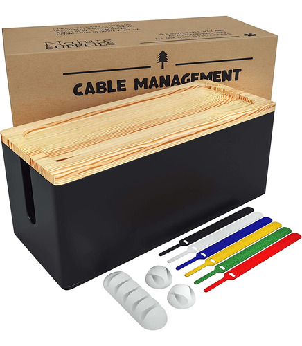 Nature Supplies Caja De Gestin De Cables Pequea De Madera Re