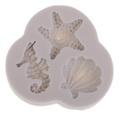 5 X 3d Seahorses/shells/tarfish Confectionery Fondant Cake