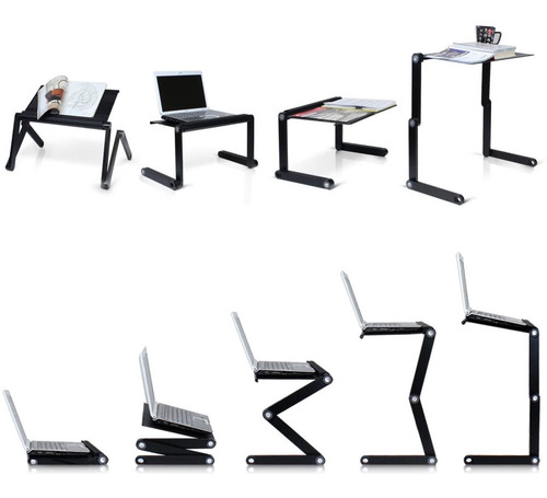 Imagen 2 de 8 de Mesa Plegable Portátil 2 Ventiladores Ajustable Escritorio