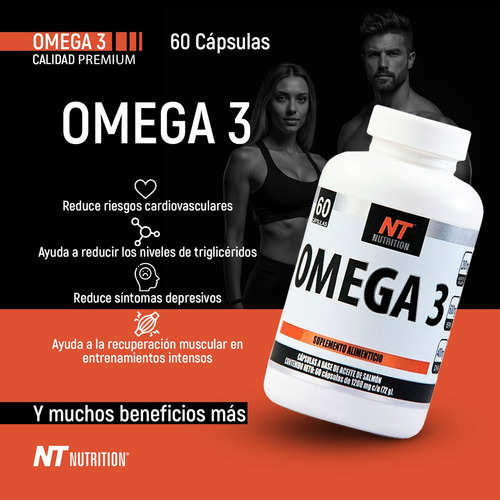 Nt Nutrition Omega 3 Salmón 60 Caps 3 Frascos Sabor Natural