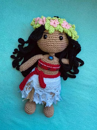 ♥ BONECA MOANA EM AMIGURUMI ♥ - Lena Artesanatos