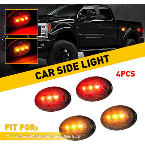 4x Led Lights For Ford F350 F450 F550 Smoked Amber/red S Aab