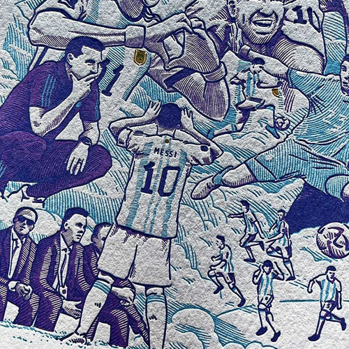 Imagen 6 de 6 de Póster Scaloneta, Ilustración De Panco Sassano