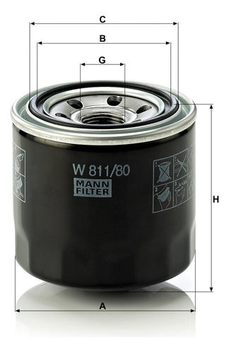 Filtro Aceite Mann Honda Civic 1.6i Vtec D16y2 (09/94 03/97)