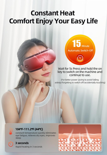 Masajeador De Ojos Llano Con Música Bluetooth Heat