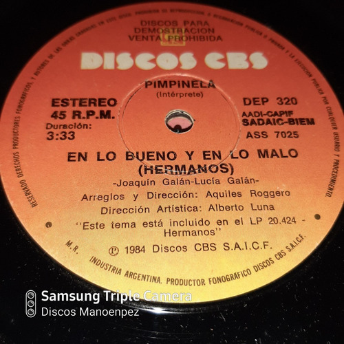 Simple Pimpinela Discos Cbs C16