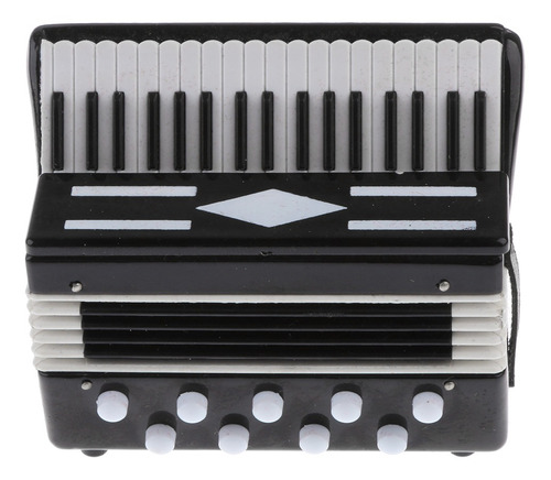 Acordeón De Metal Instrumento Musical Con Caja En Miniatura