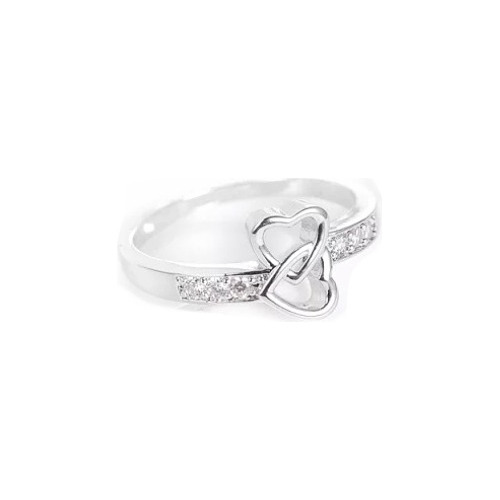 Anillo Compromiso Corazones Entrelazados Amor Eterno Talla 6