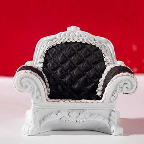 Sofá Individual En Miniatura Para Casa De Muñecas A Negro