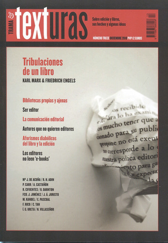 Revista Trama Y Texturas No.13 Tribulaciones De Un Libro