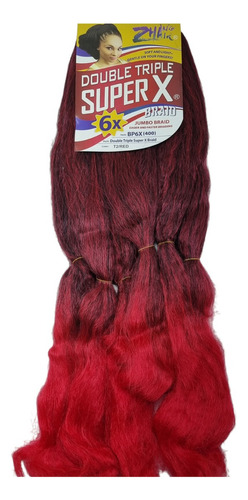 Cabelo Jumbão Super Jumbo 400g 60cm Box Braid Dread Locks Cor Catanho Ombre Vermelhot2 Red