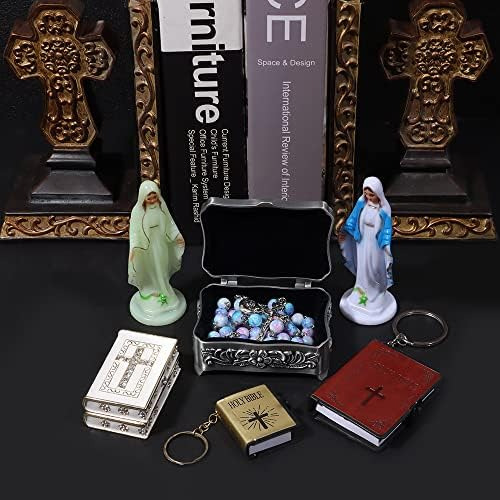 Whlhmk Rosario Con Cuentas Católicas Para Mujeres Con Caja D