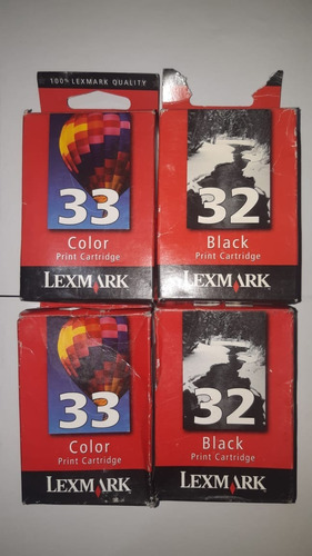 Set De Cartuchos Originales Lexmark 32 Negro Y 33 Tricolor