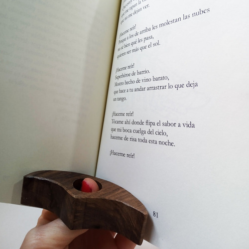 Imagen 2 de 4 de Anillo De Pulgar Sujeta Hojas De Madera Accesorio De Lectura