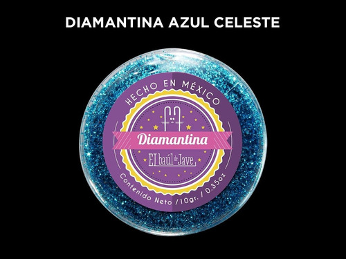 Diamantina Comestible El Baúl De Jave Azul Celeste