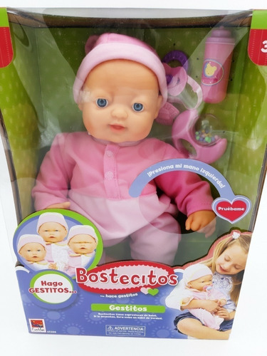 Muñeca Bebe Bostecitos Gestitos Faciales Con Sonido