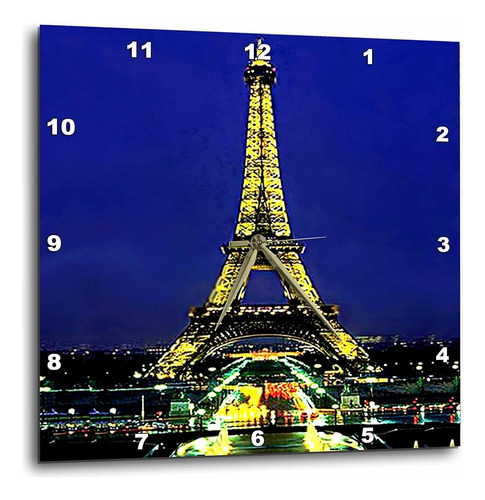 3drose Dpp_587_3 Reloj De Pared De La Torre Eiffel, 15 Por 1