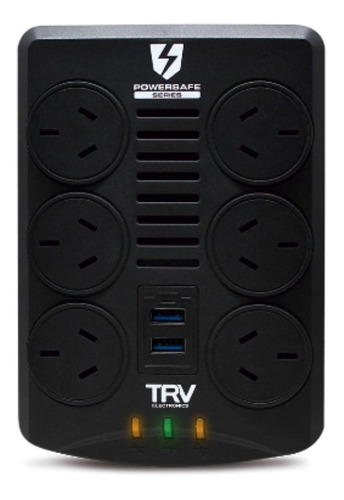 Estabilizador De Tensión Trv 6 Salidas + 2 Usb Powersafe Usb