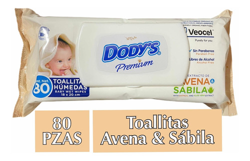 Toallitas Humédas Dodys Premium Con Avena Y Sábila 80´s