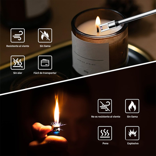 4 Encendedores Eléctrico Para Cocina Carga Usb Portátil