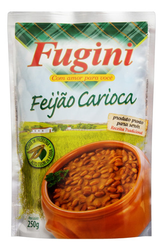 Feijão Carioca Temperado Fugini Sachê 250g