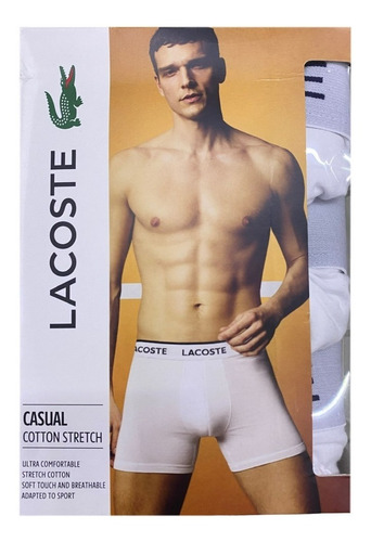 Boxer Brief Lacoste 3 Pack Algodon Elastico Original 8451
