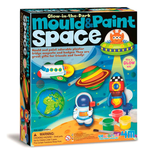 Juego Educativo 4m Moldear Pintar Espacio En Yeso Imanes Pin