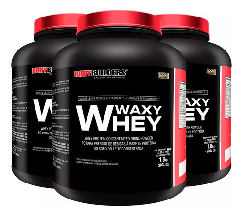 Combo 3x Whey Protein Waxy Whey 2kg - Bodybuilders Sabor Cappuccino