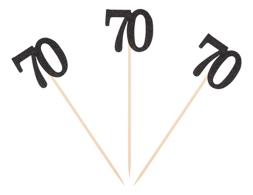 Paquete De 10 Palos De Centro De Mesa De 70 Cumpleaños Con P